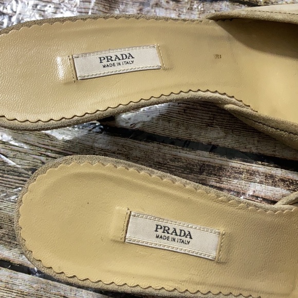 Prada Suede Kitten Heeled Mules - Picture 6 of 12